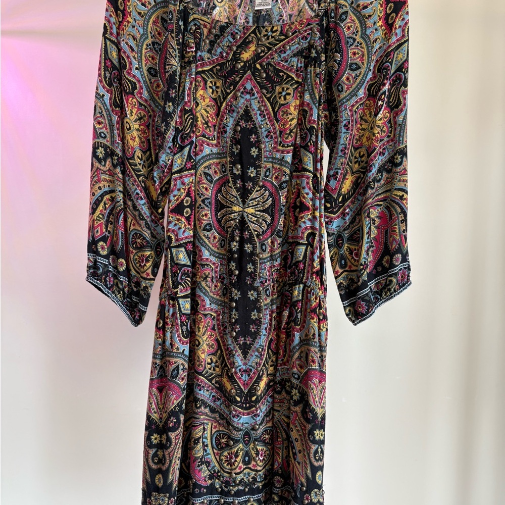 Pinky Multicolor Paisley Long Sleeve Dress